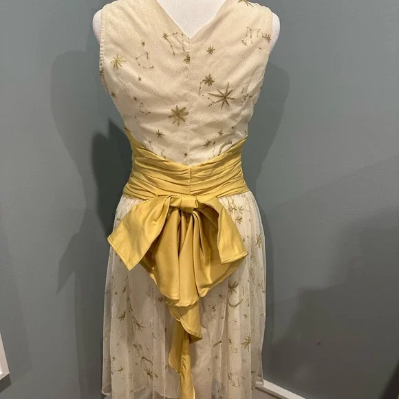 Retro-Stage Vintage ivory and gold/yellow  moon and stars dress - Picture 8 of 12